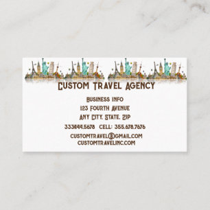 Custom Travel Agency Cruise Vacations Business Card