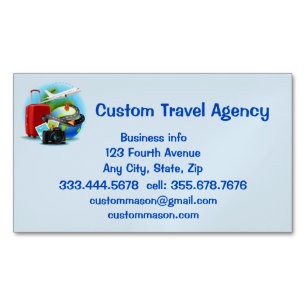 Custom Travel Agency Cruise Vacations  Magnetic Business Card