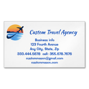 Custom Travel Agency Cruise Vacations  Magnetic Business Card
