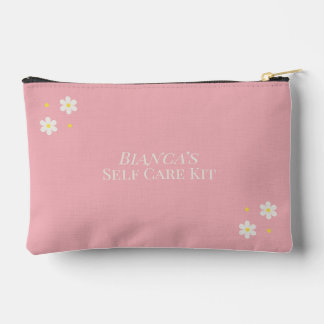 Custom Travel Gift for Women Personalized Daisy Accessory Pouch