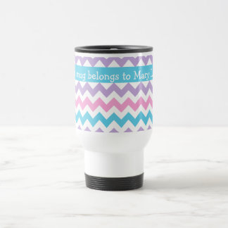 Custom Travel Mug, Pastel Colour Chevrons Travel Mug
