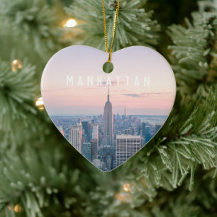 Custom Travel NYC Manhattan New York Ceramic Tree Decoration