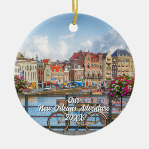 Custom Travel Photo Christmas Tree Ceramic Tree Decoration