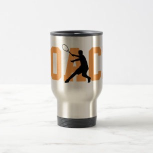 Custom travel to go mug for tennis coach