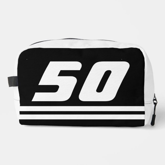Custom travel toiletry bag for men's 50th Birthday (Front)