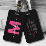 Custom Traveller Pink Initial Name Monogram Luggage Tag<br><div class="desc">Create Your Own Stylish Elegant Custom World Traveller Pink Initial Name Monogram Luggage Tag. This chic and stylish luggage tag adds a refined touch to any travel experience, making it the perfect accessory for the world traveller or anyone with a serious case of wanderlust. On the front, the design showcases...</div>