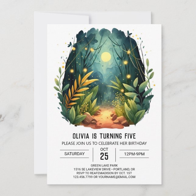 Custom Tree Adventure Woodland Birthday Invitation (Front)