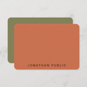 Custom Trend Colours Script Calligraphed Monogram Card