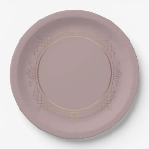 Custom Trendy Elegant Rose Gold Blank Template Paper Plate