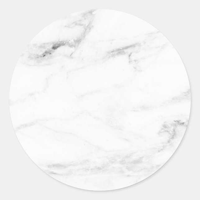 Custom Trendy Elegant White Marble Blank Template Classic Round Sticker (Front)