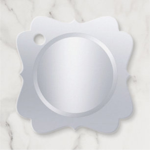 Custom Trendy Faux Silver Elegant Modern Blank Favour Tags