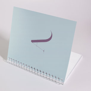 Custom Trendy Initial Name Pastel Blue Typography Notebook