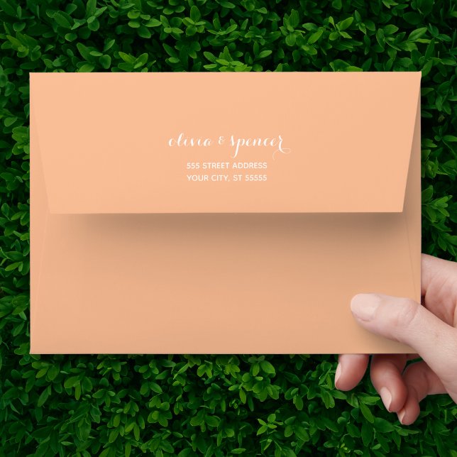 Custom Trendy Peach Fuzz Elegant 5x7 Envelope (Creator Uploaded)