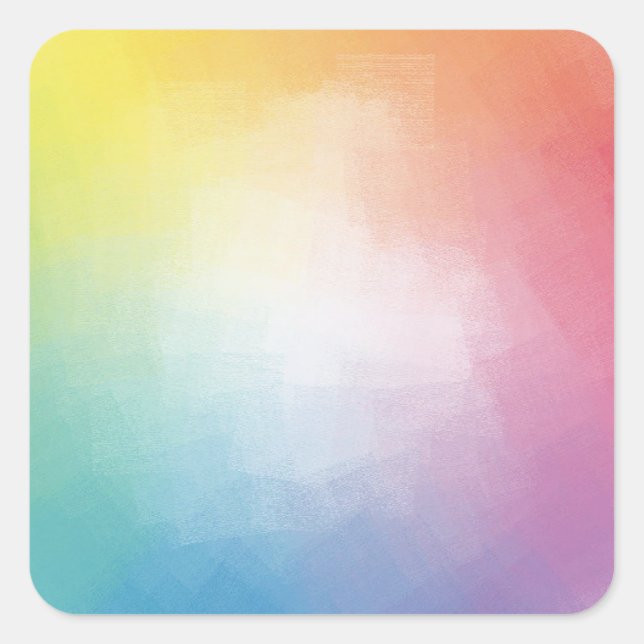 Custom Trendy Rainbow Colours Blank Template Square Sticker (Front)