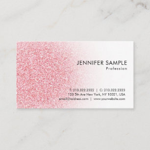 Custom Trendy Rose Gold Glitter Look Modern Business Card