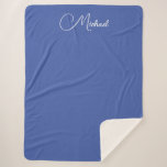 Custom Trendy Script Names Template Blue Large Sherpa Blanket<br><div class="desc">Custom Trendy Create Your Own Template Upload Image Photo Add Calligraphy Script Name or Text Home Décor / Throw,  Fleece & Sherpa Blankets / Medium Blue & White Large Fleece Blanket.</div>