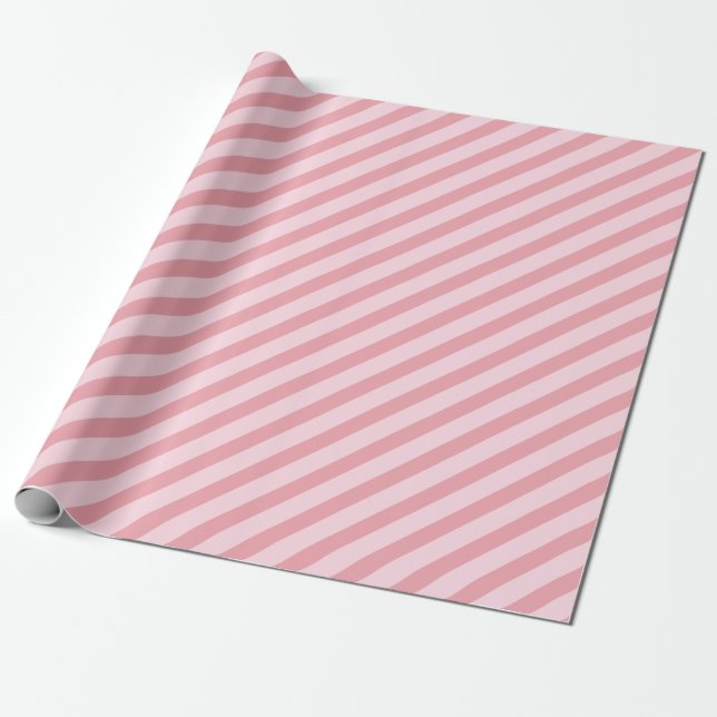 Custom Trendy Stylish Template Stripes Rose Gold Wrapping Paper (Unrolled)