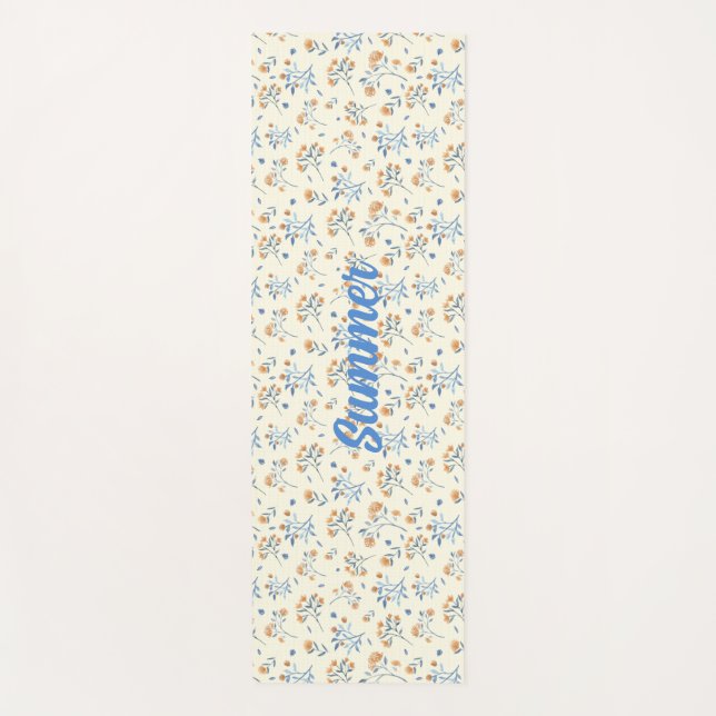 Custom Trendy Vintage Wildflower Pattern   Yoga Mat (Front)