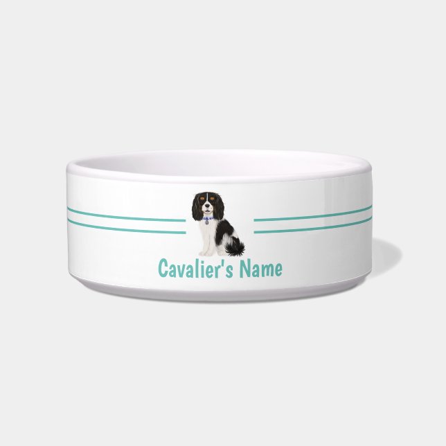Custom Tri Colour Cavalier King Charles Spaniel  Bowl (Front)