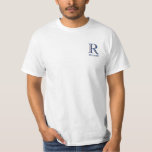 Custom Tri-Colour Value Monogram Name  T-Shirt<br><div class="desc">UNIQUE LAYERING OF THE MONOGRAM -- look closely and you will see three colours, which gives it the feeling of depth. Personalised additionally with the first name. Special idea for a gift or you might just enjoy for yourself! If you have any design questions or a special request, please send...</div>