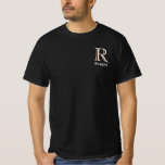 Custom Tri-Colour Value Monogram Name  T-Shirt<br><div class="desc">UNIQUE LAYERING OF THE MONOGRAM -- look closely and you will see three colours, which gives it the feeling of depth. Personalised additionally with the first name. Special idea for a gift or you might just enjoy for yourself! If you have any design questions or a special request, please send...</div>