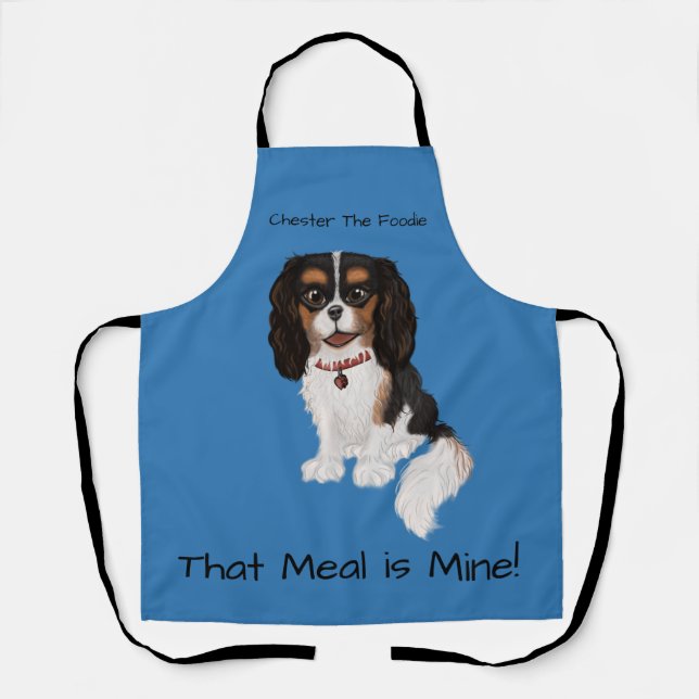 Custom Tri Coloured Cavalier King Charles Spaniel  Apron (Front)