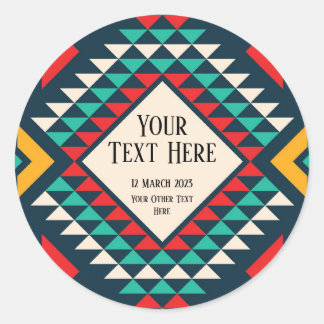 Custom Triangle Colourful Design Sheet of Classic Round Sticker
