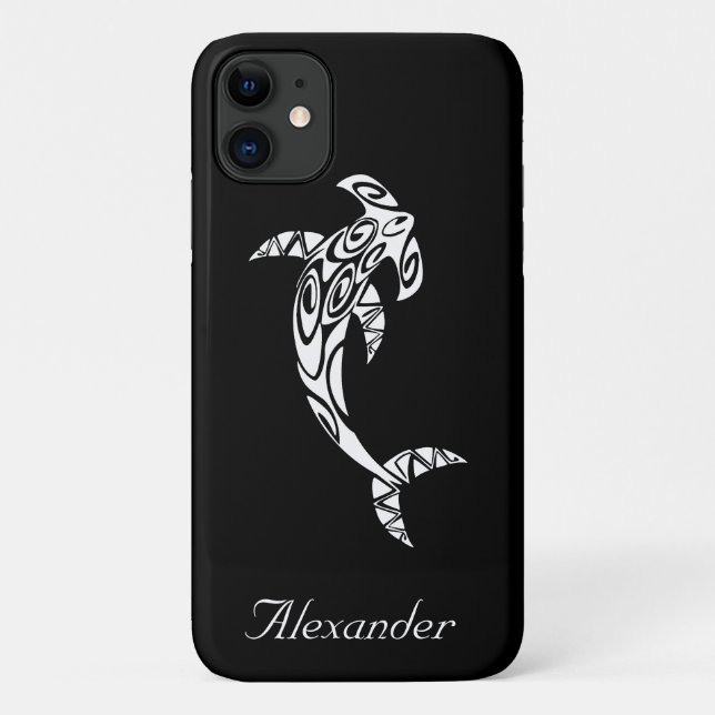 Custom Tribal Hammerhead Shark Illustration Case-Mate iPhone Case (Back)