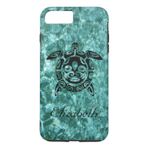 Custom Tribal Mask Sea Turtle Aqua Blue iPhone 8 Plus/7 Plus Case