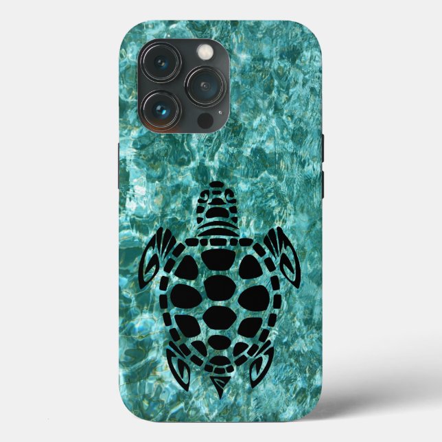 Custom Tribal Sea Turtle Aqua Blue OtterBox iPhone Case-Mate iPhone Case (Back)