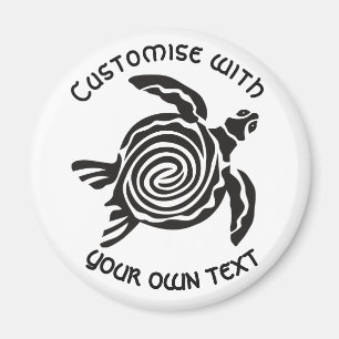 Custom Tribal Turtle Design Magnet