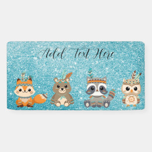 Custom Tribal Woodland Animals Banner