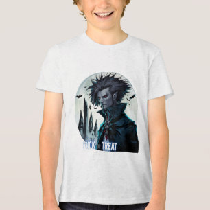 custom trick or treat Tri-Blend shirt