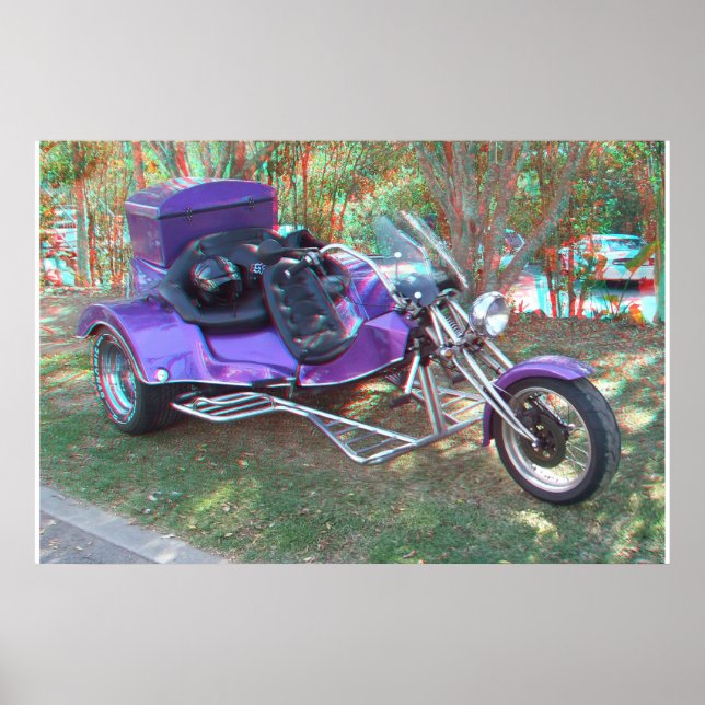 Custom Trike 3D Anaglyph Photo Poster (Front)