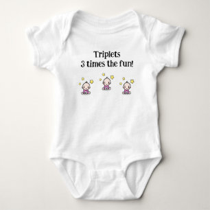 Custom Triplets Baby Gift, Newborn Triplet Girls,  Bodysuit