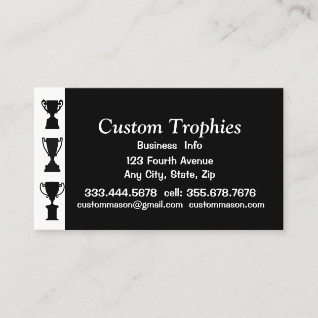 Custom Trophies Business Card (Front)