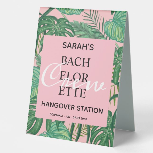 Custom Tropical Bachelorette Hangover Station  (Front)