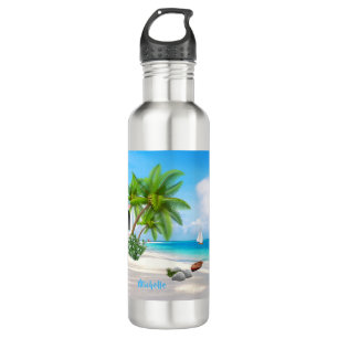 Custom Tropical Beach 710 Ml Water Bottle
