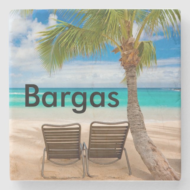 Custom Tropical Beach Coaster Customised (Front)