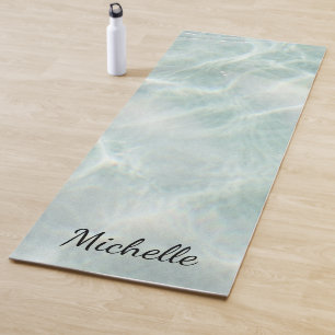 Custom Tropical  Beach Sea Waves Monogram  Yoga Mat