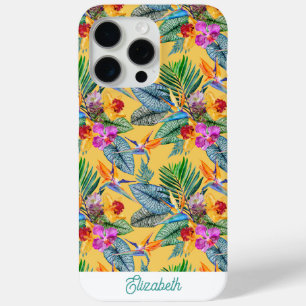 Custom Tropical Bird Of Paradise And Orchid Summer iPhone 15 Pro Max Case