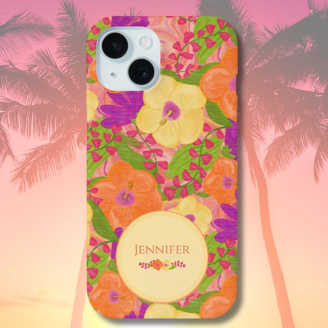 Custom Tropical Bloom Cover– Floral Phone Case (Summer Vibes Personalized Tropical Floral Phone Case)