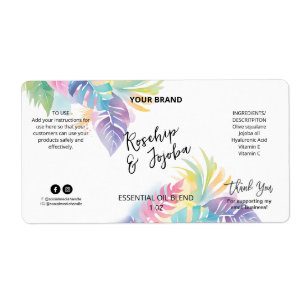 Custom Tropical Dropper Bottle Product Labels