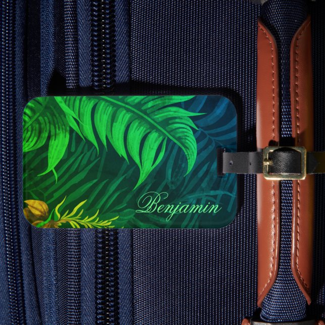 Custom Tropical Hawaiian pattern  Luggage Tag (Front Insitu 4)