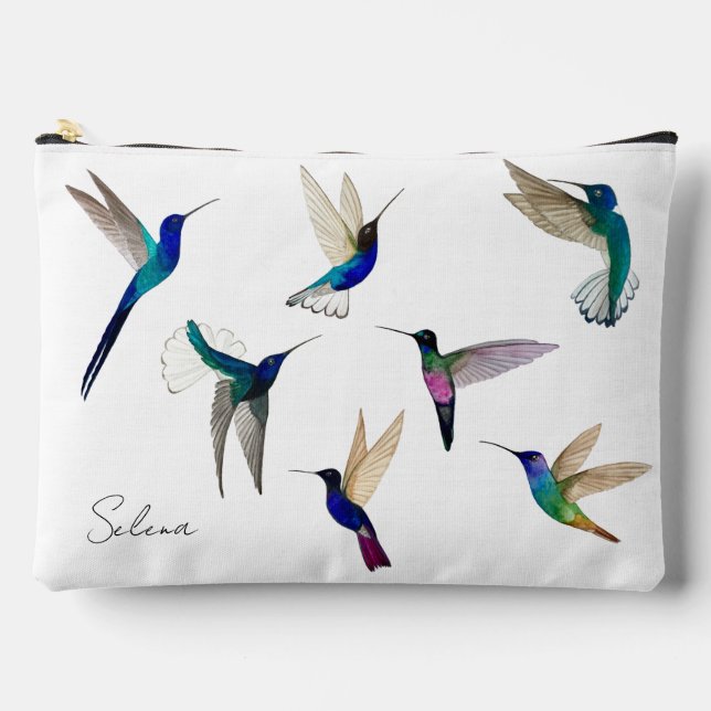 Custom Tropical Hummingbirds  Accessory Pouch (Front)