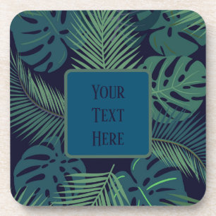 Custom Tropical Jungle Coaster – Dark Leaf Modern