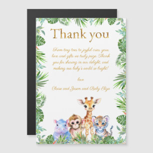 Custom Tropical Jungle Giraffe Tiger Thank you
