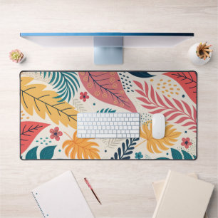 Custom Tropical Leaves Desk Mat - Fresh & Stylish