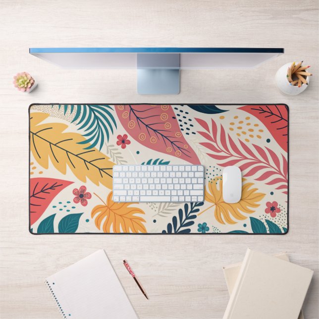 Custom Tropical Leaves Desk Mat - Fresh & Stylish (Office 1)