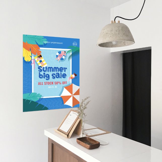 custom Tropical Summer Big Sale Business Ads Poster (Creator Uploaded)